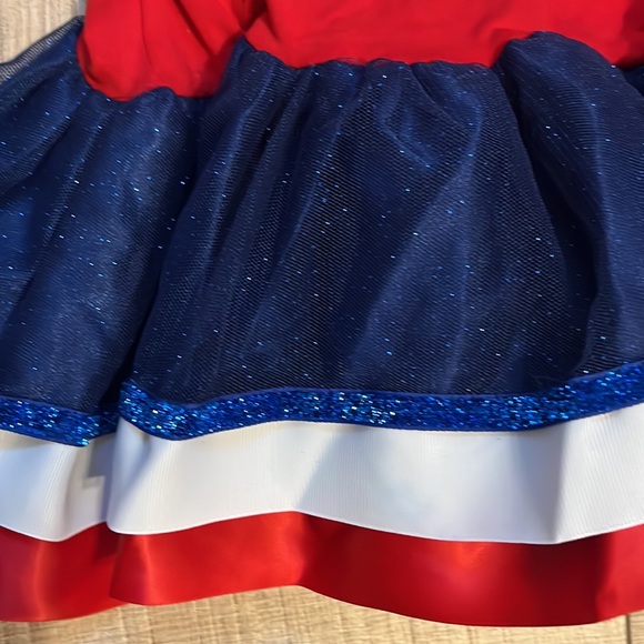 Emily Rose red white & blue dresses 3 pieces satin embroidered star/ butterfly 5 - Picture 4 of 16